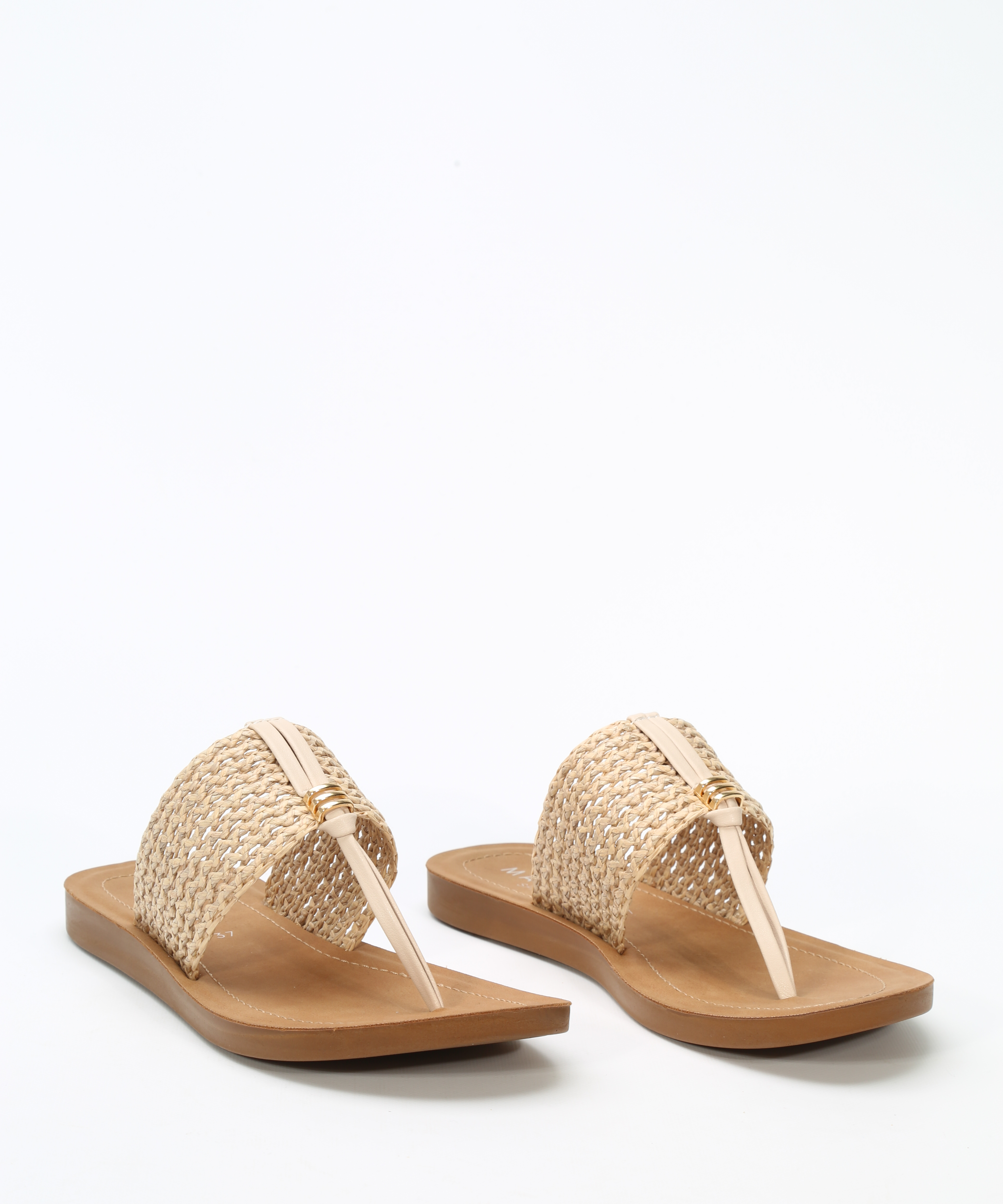 Sandalias planas rejilla rafia image number null